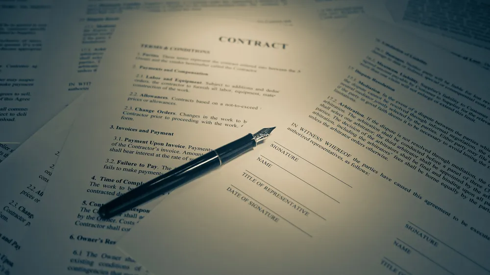 Printed correspondence and rental paperwork assembled into a case file.